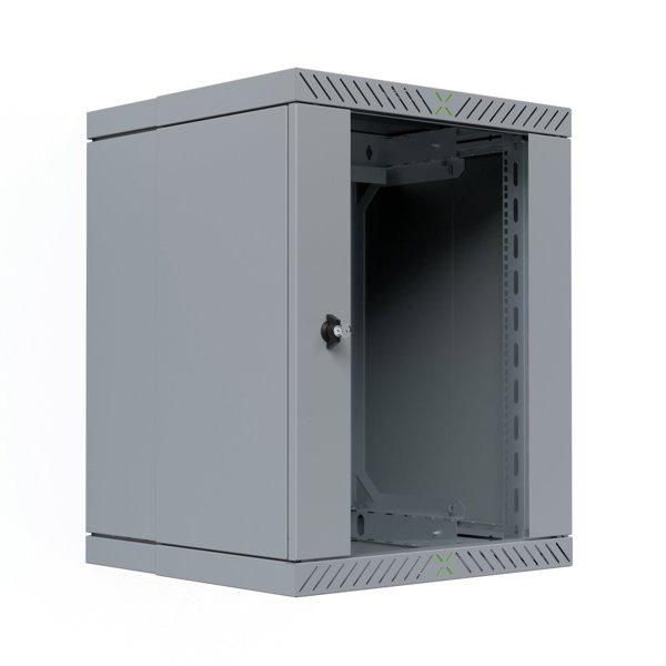 EFB 19" Wandgehäuse X-Rack mit Glastür 400-600mm 15HE grau