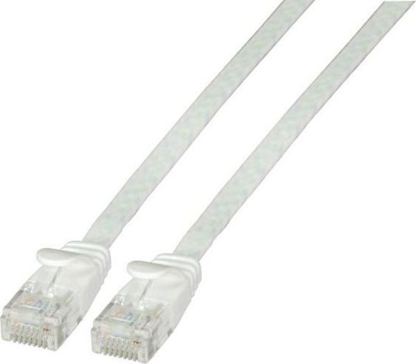EFB Plaski kabel polaczeniowy RJ45 U/UTP kat. 6A 0,5 m bialy