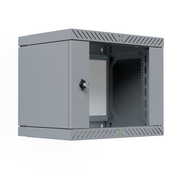EFB 19" Wandgehäuse X-Rack mit Glastür 400-600mm 9HE grau