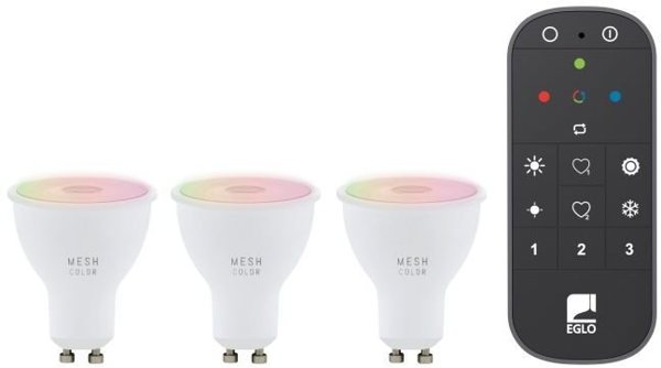 EGLO GU10 LED-Z RGBTW 4,5W 345LM 3 STK M/FJERNB.-Z