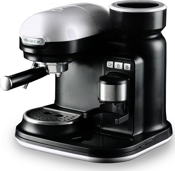 Ariete 1318/01 Espresso Moderna Μηχανή Espresso 1080W, 15 Bar με Μύλο Άλεσης, για Αλεσμένο Καφέ & E.S.E. Pads, Cream/Beige