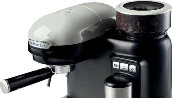 Ariete 1318/01 Espresso Moderna Μηχανή Espresso 1080W, 15 Bar με Μύλο Άλεσης, για Αλεσμένο Καφέ & E.S.E. Pads, Cream/Beige