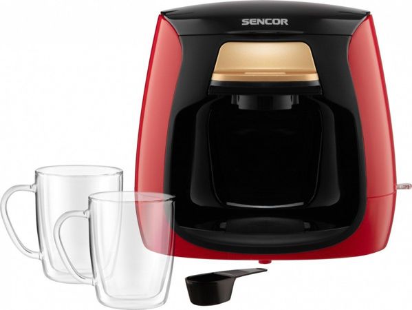 Sencor SCE 2101RD Καφετιέρα Φίλτρου 0.3L με 2 Κούπες, Κόκκινη