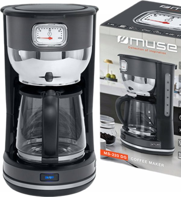 Καφετιέρα Φίλτρου Muse MS-220DG 1000W 1.25L - Μαύρη/Γκρι