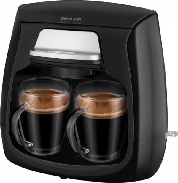 Καφετιέρα Φίλτρου Sencor SCE 2100BK, 0.3L, Μαύρο Χρώμα με 2 Γυάλινες Κούπες