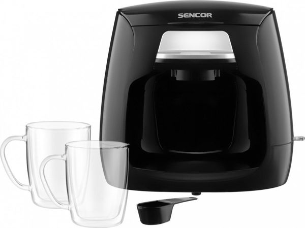 Καφετιέρα Φίλτρου Sencor SCE 2100BK, 0.3L, Μαύρο Χρώμα με 2 Γυάλινες Κούπες