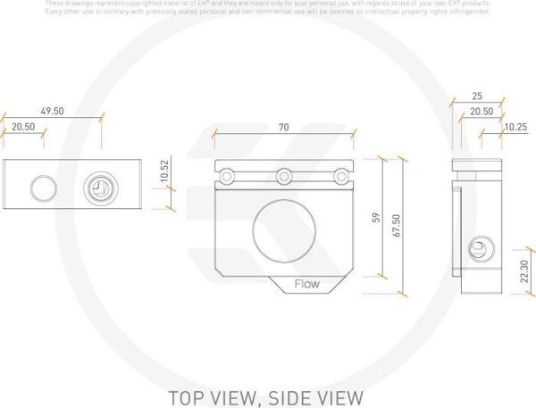 EKWB Quantum ScalarFlow Indicator D-RGB - Ροόμετρο Ψύξης Υγρού για PC, Διαφανές