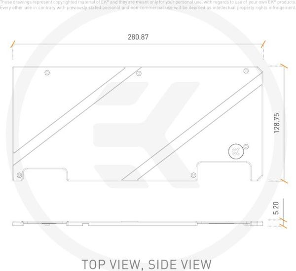 EKWB Quantum Vector Backplate για ASUS ROG Strix GeForce RTX 3070/3080/3090, Αλουμίνιο, Νικέλιο