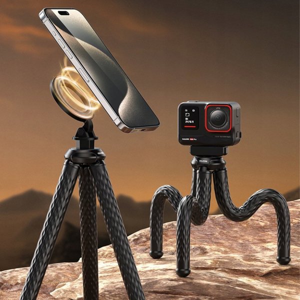 Elastyczny statyw TELESIN MagSafe do telefonu (czarny)