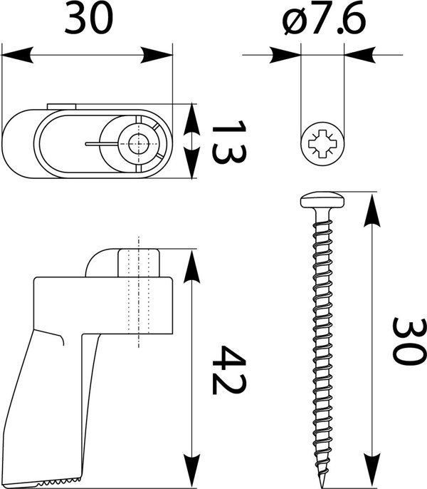 Element Mocujacy Rpdmem 1-2 Do Pustych Scian Zestaw 69.2 Ep Opatowek Elektroplast Opatowek