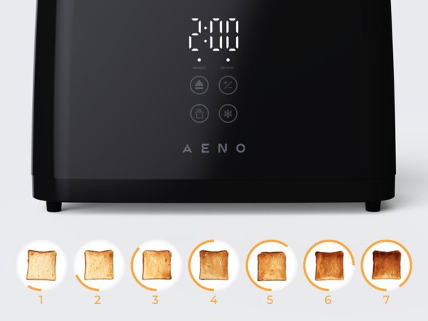 Electric Toaster, black, 220-240V, 50-60Hz, 780-930W, 2 slots, 3 modes, 7 browning levels