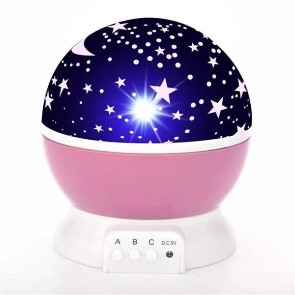 E-Light L1 2in1 Περιστρεφόμενος Προβολέας Starry Sky & Φωτιστικό Νυκτός, USB/Μπαταρίας, Ροζ