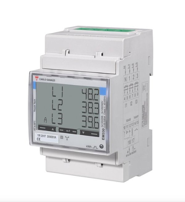 Carlo Gavazzi Μετρητής Ενέργειας EM24, Τριφασικός, Σύνδεση Μετασχηματιστή Ρεύματος, 90-230V, RS485 Modbus, MID Εγκεκριμένος