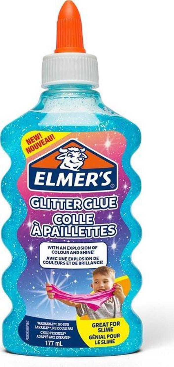 Elmers Elmers γκλίτερ κόλλα, μπλε, πλενόμενη και φιλική προς τα παιδιά, 177ml, 2077252