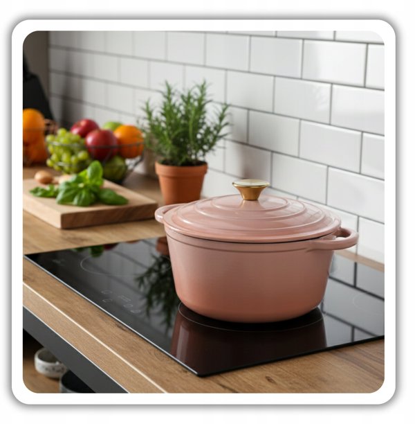 Emaliowany Garnek Zeliwny 24cm 4L Hage Pinkocello