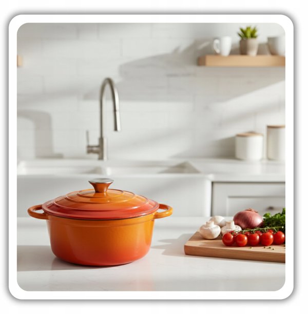 Εμαγιέ χυτοσίδηρο κατσαρόλα 22 εκ 3 λίτρα HAGE ORANGE