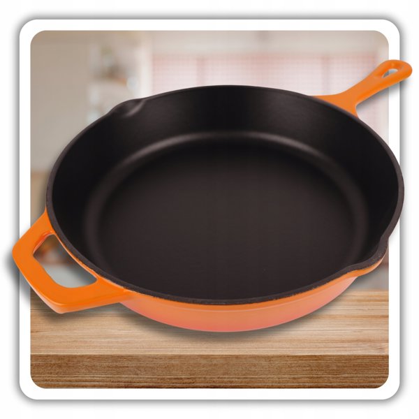 Εμαγιέ Σίδερο Τηγάνι 26cm Hage Orange