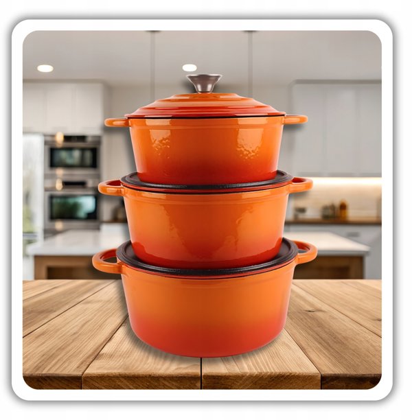 Εμαγιέ Χυτοσίδηρος Κατσαρόλα 26cm 5L HAGE Orange