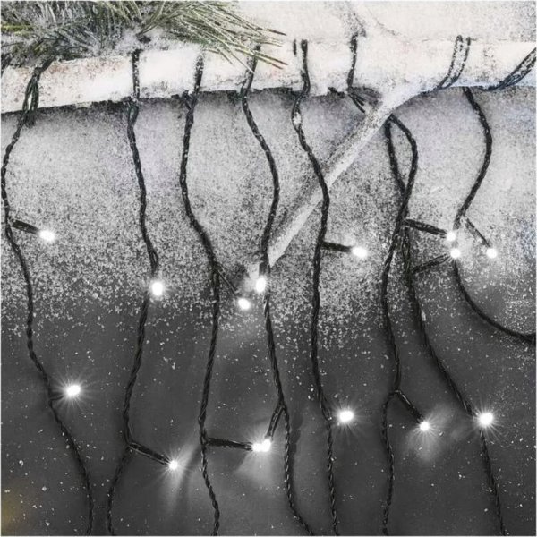 Emos Σετ Χριστουγεννιάτικα κρεμαστά XMAS icicle διάφορες λειτουργίες 9W 600LED 10m IP44 ψυχρό λευκό ZY1448