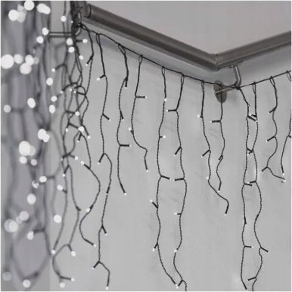 Emos Σετ Χριστουγεννιάτικα κρεμαστά XMAS icicle διάφορες λειτουργίες 9W 600LED 10m IP44 ψυχρό λευκό ZY1448
