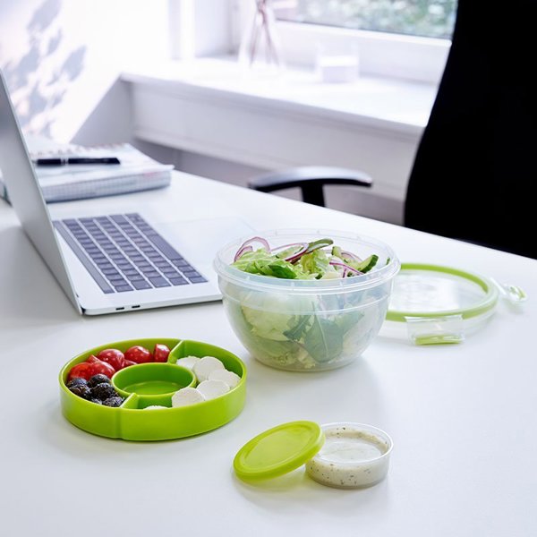 Emsa Clip & Go Salad Box, Δοχείο Φαγητού με Σαλατιέρα, 2.6L