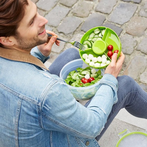 Emsa Clip & Go Salad Box, Δοχείο Φαγητού με Σαλατιέρα, 2.6L
