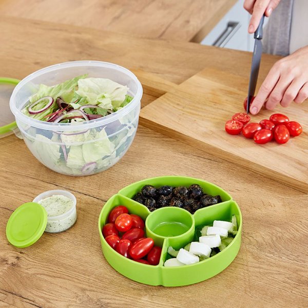 Emsa Clip & Go Salad Box, Δοχείο Φαγητού με Σαλατιέρα, 2.6L