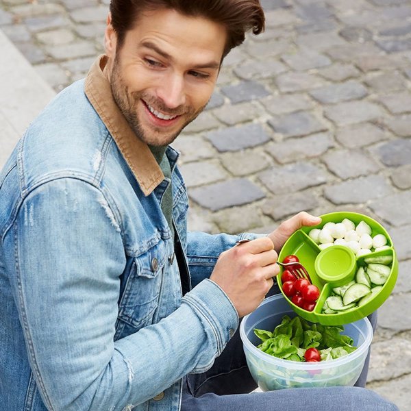 Emsa Clip & Go Salad Box, Δοχείο Φαγητού με Σαλατιέρα, 2.6L