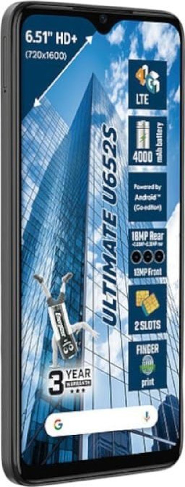 Energizer Ultimate U652S Smartphone 6.51" 4G LTE 2GB/64GB Dual SIM - Μαύρο