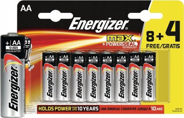 Energizer Μπαταρίες AA Max Αλκαλικές 1.5V - 12 Τεμάχια (E303324900)