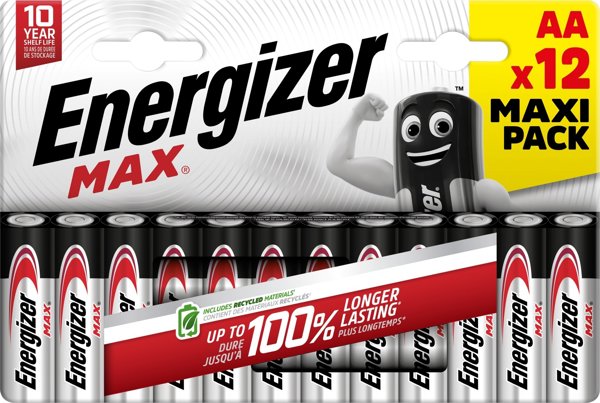 Energizer Μπαταρίες AA Max Αλκαλικές 1.5V - 12 Τεμάχια (E303324900)