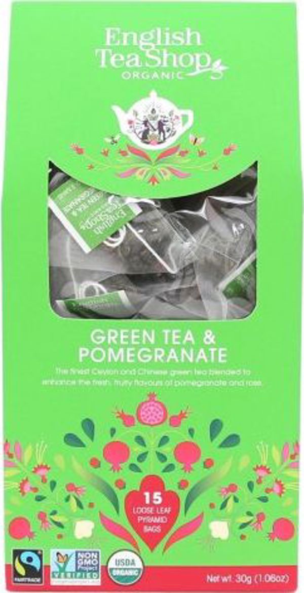 English Tea English Tea Shop, Herbata Green Tea & Pomegranate, 15 piramidek