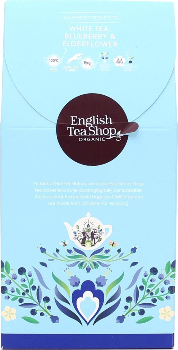 English Tea Shop Βιολογικό Λευκό Τσάι με Μύρτιλο & Σαμπούκο, 15 Πυραμίδες