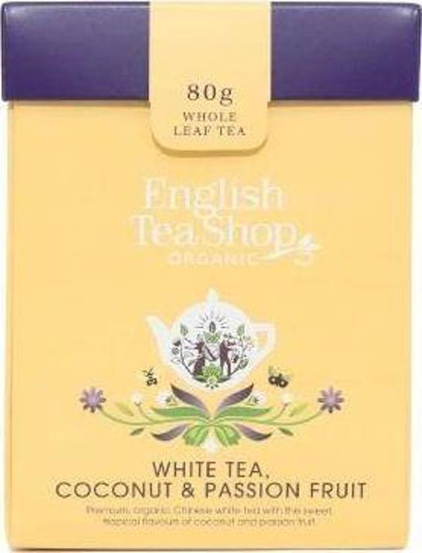 English Tea Shop Λευκό τσάι χύμα με καρύδα και μαρακούγια BIO 80 g