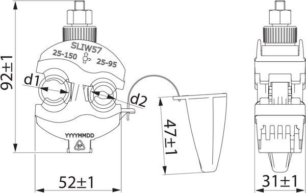 Ensto Περικοχλίδα διάτρησης μόνωσης SLIW57 25-150mm