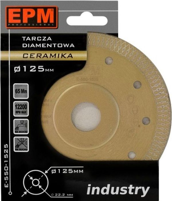 EPM Διαμαντένιος Δίσκος Κοπής Κεραμικών 115mm, Για Στεγνή & Υγρή Κοπή, Υψηλής Αντοχής