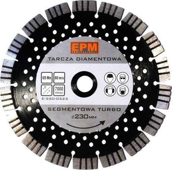 EPM Διαμαντόδισκος Turbo 230mm για Ξηρή και Υγρή Κοπή με Οπές Ψύξης 22.2mm