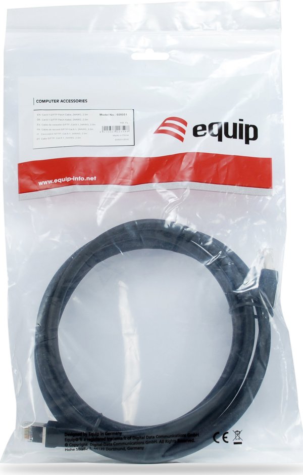 Equip Καλώδιο Patch Cat8.1 S/FTP, 2xRJ45, 2.00m, Μαύρο, LSZH