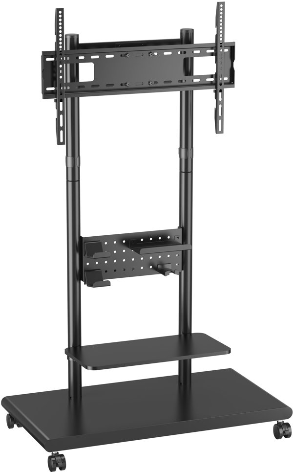 Equip Bodenstandhalter 50"-90"/1TFT 60kg Mobil+Ablage sw
