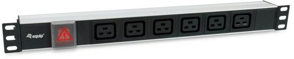 Equip 19" Steckdosenleiste IEC C20->6xIEC C19+Switch Alu.