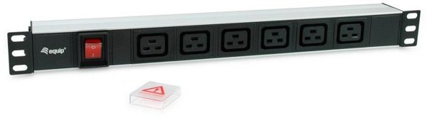 Equip 19" Steckdosenleiste IEC C20->6xIEC C19+Switch Alu.