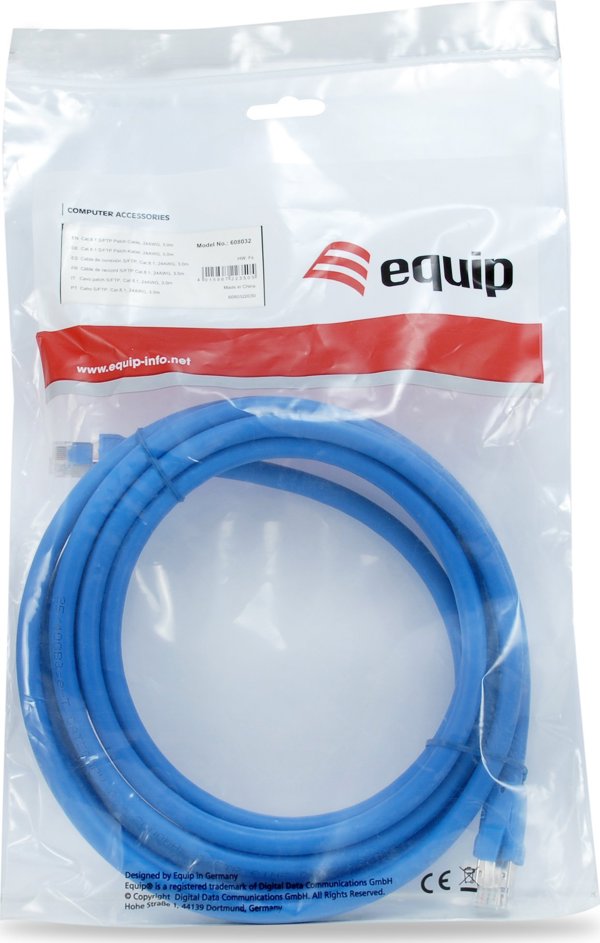 Καλώδιο Patch Equip Cat8.1 S/FTP, 2xRJ45, 3m, Μπλε, LSZH