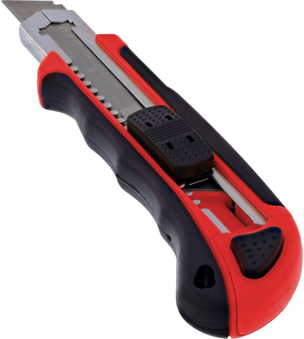 Erdi InLine® Μαχαίρι Γενικής Χρήσης με Λεπίδα 18mm, Περιλαμβάνει 3 Ανταλλακτικές Λεπίδες, Κόκκινο