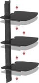 Ergosolid OVI-S3 - Ράφι ήχου/βίντεο/DVD με ανθεκτικό γυαλί υψηλής ποιότητας