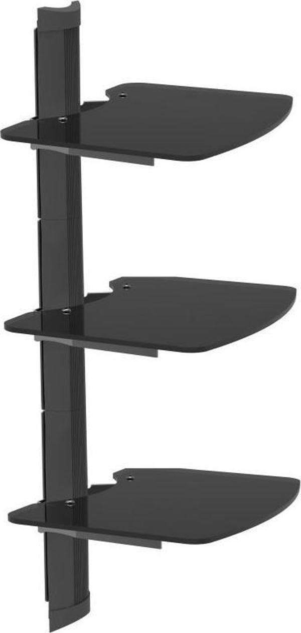 Ergosolid OVI-S3 - Ράφι ήχου/βίντεο/DVD με ανθεκτικό γυαλί υψηλής ποιότητας