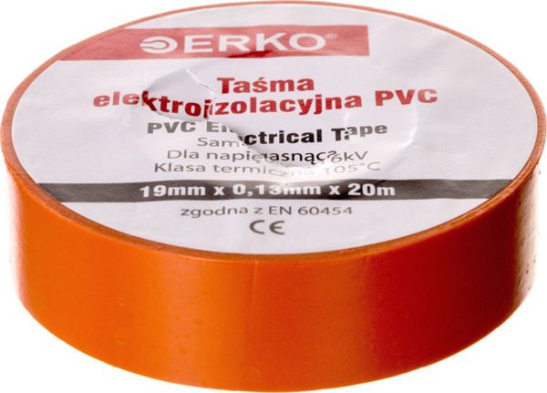 Erko Ταινία μονωτική 19/20 πορτοκαλί TPVC_19-20-ORANGE