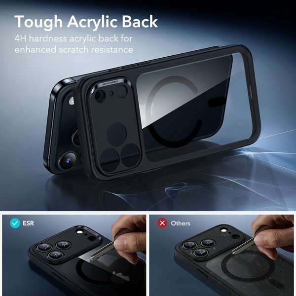 ESR CLASSIC HYBRID MAGSAFE & TEMPERED GLASS IPHONE 17 PRO CLEAR/BLACK