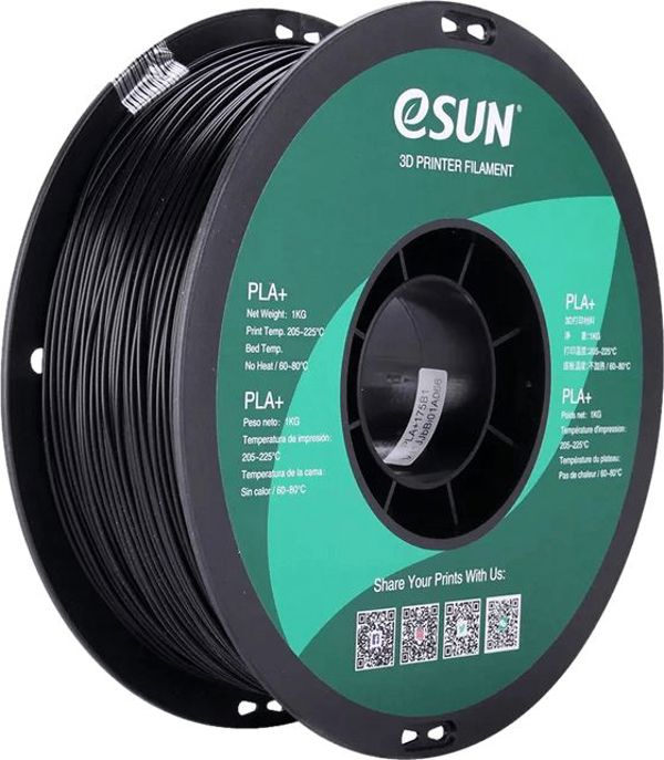eSun PLA+ Filament 1.75mm 1kg - Νήμα Εκτύπωσης 3D, Μαύρο (Black)