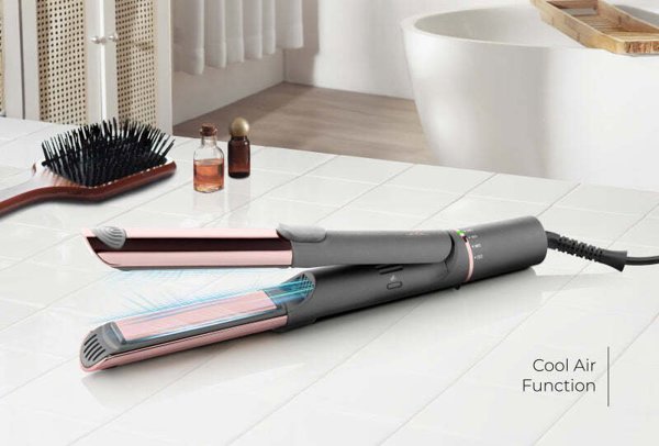 ETA Hair Tiesinimo žnyplės and Suktukas | ETA132390000 Fenité Exclusive 2-in-1 | Ceramic heating system | Temperature (min) 140 °C | Temperature (max) 200 °C | Number of heating levels 5 | 1700 W | Pilkas/Rožinė
