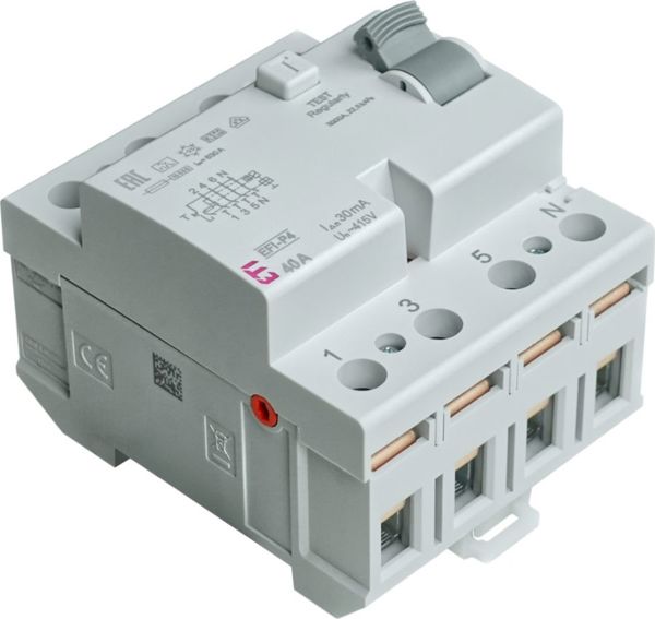 Διακόπτης διαρροής ρεύματος Eti-Polam 4P 40A 0,03A EFI-P4 A 40/0.03 002061512